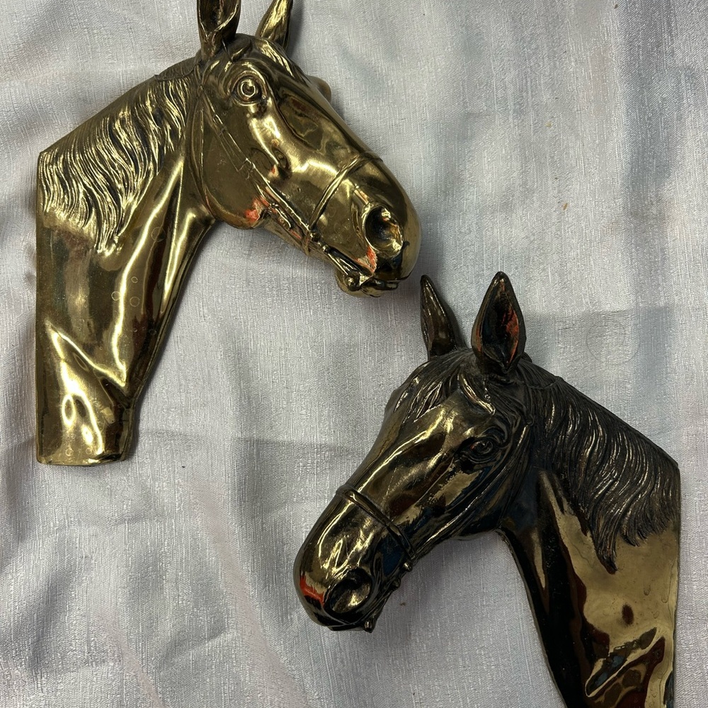 Brass Horse Heads - Wall Decor
